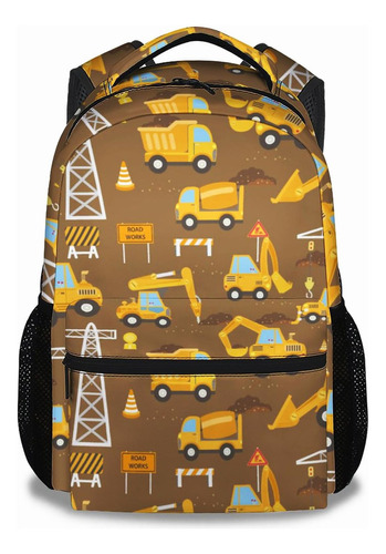 Aiomxzz Mochila Escolar Camiones Construcción Niños, Verdes