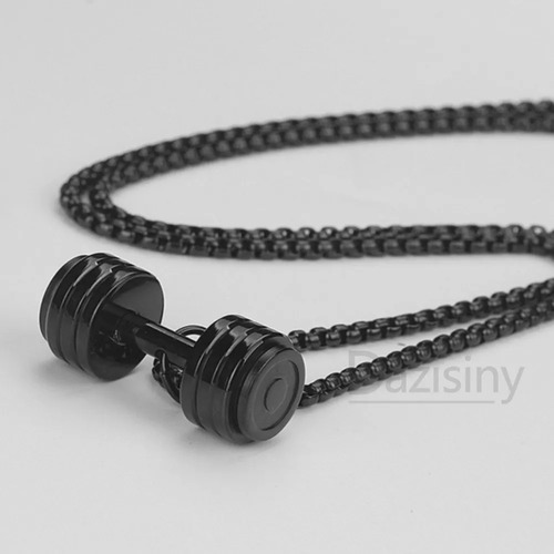 V Collar Y Pulsera Mancuerna De Acero Inoxidable Hombre