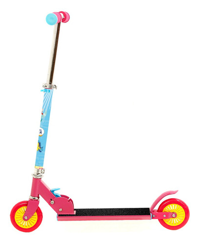 Patinete Ariel de metal con 2 ruedas para niñas, color rosa y amarillo Ariel Mermaid
