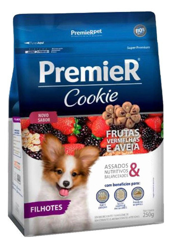 Petisco Premier Cookie Frutas Vermelhas Aveia Filhotes 350g