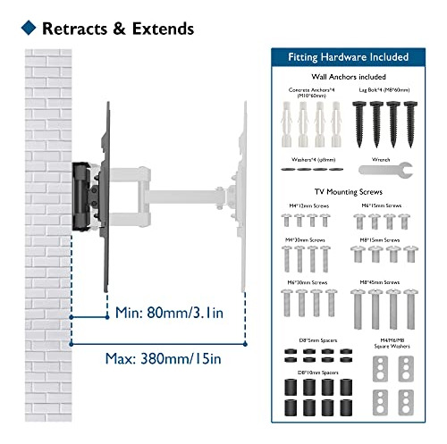 Soporte De Pared Bontec Full Motion Para La Mayoría De Telev