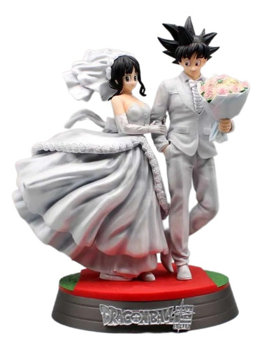 Figuras Caminando Al Altar Boda Goku Y Milk Dragon Ball 33cm