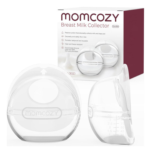 Momcozy BC003 2 Pzs Recolector de Leche Materna Ahorrador Leche 90ml/3oz Conchas Reutilizables para Leche Materna