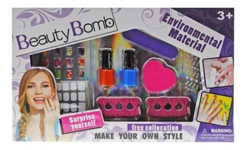 Set Juego De Uñas Manicura Para Niñas Esmaltes Accesorios