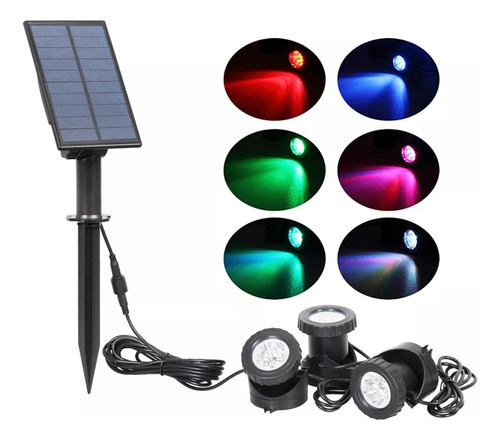 Luz Solar Rgb Para Exteriores Ip65 Para Césped Y Piscina 3