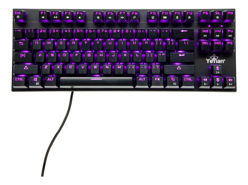 Teclado Mecanico Yeyian, Español, Swtich Blue, 87 Teclas Anti-Ghosting, Con 13 Efectos Iluminación RGB, Ergonómico, Resistente Al polvo y Derrames, N-Key Rollover, Para PC, Mac,Ps5 Outemu Blue YAT1804