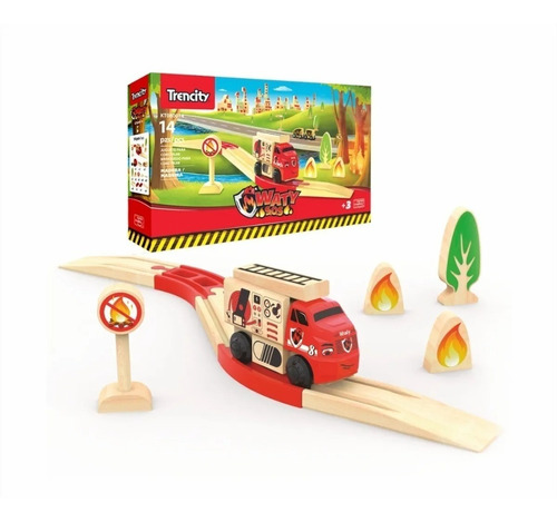 Imagen 4 de 6 de Trencity Kit Waty S.o.s. Camion Bombero C/ Accesorios Madera