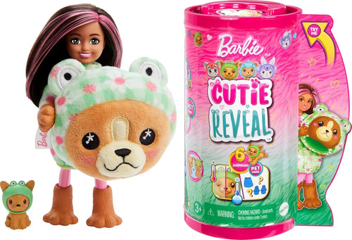 Muñeca Barbie Cutie Chelsea Reveal + Sorpresas Perrro / Rana