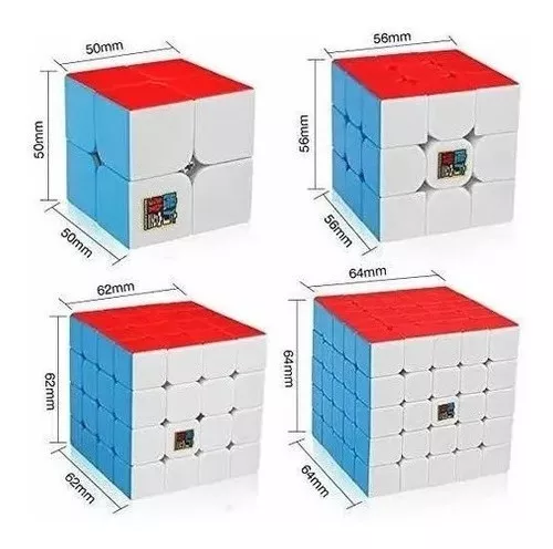 Kit Com 4 Cubos Magico Meilong Moyu 2x2x2 3x3x3 4x4x4 5x5x5 no Shoptime