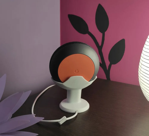 Soporte Vertical Pedestal Google Nest Mini Blanco Impreso 3d