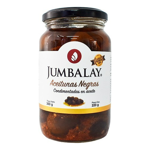 Aceitunas Jumbalay Negras Condimentadas 6 Unidades 360g C/u