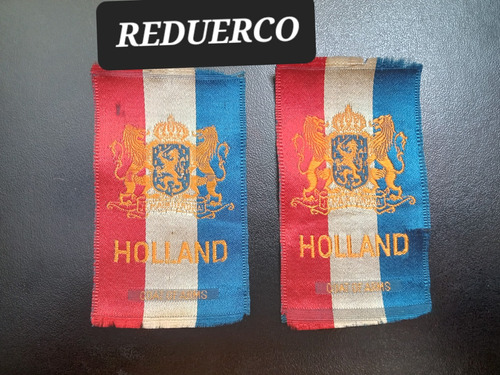 Escudo De Armas Holanda Holland En Tela 7,5x4,5 Cm. Antiguo 