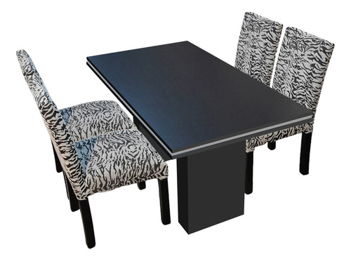 Juego Comedor Mesa Trc 160x80+ 4 Sillas Chenille