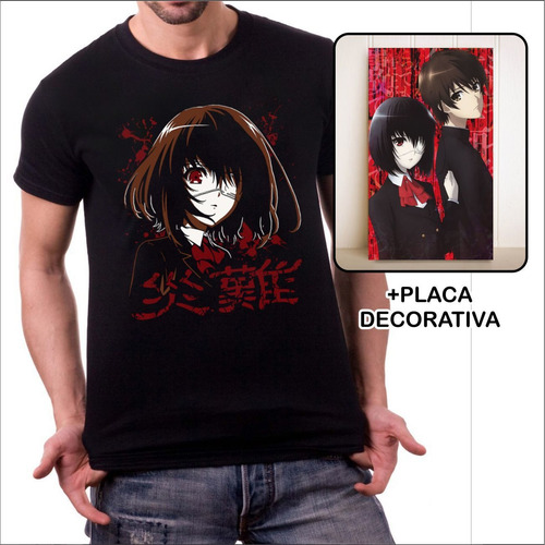 Imagem 1 de 3 de Camiseta Camisa Anime Another Mei Misaki + Mini Placa