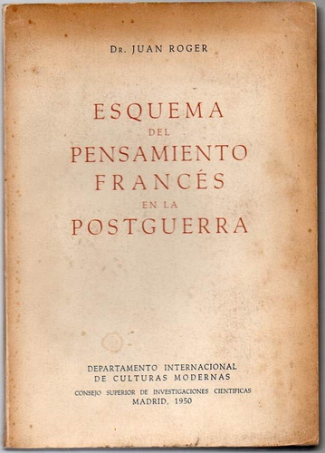 Esquema Del Pensamiento Francés En La Postguerra - B782 