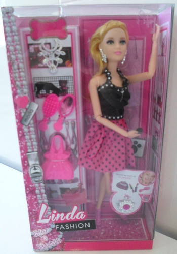 Boneca Linda Barbie Articulada Barato Com Cilios E Acessorio