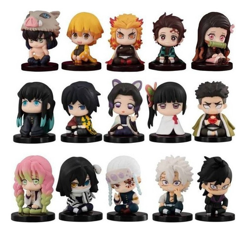 Set De 15 Figuras Móviles Demon Slayer Anime Tanjiro Nezuko