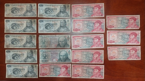 Billetes México Años 70