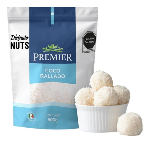 Coco Rallado Premier Calidad Premium Bolsa Resellable 500grs Color Blanco