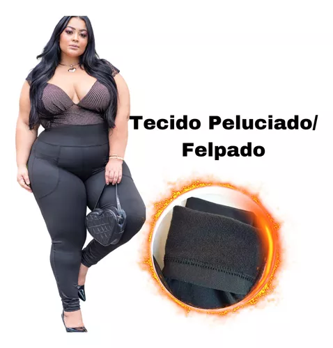 Calça Legging Peluciada Plus Size Calça Térmica Inverno