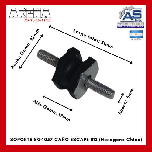 Soporte Caño Escape Renault 12 ( Hexagono Chico ) - As4057
