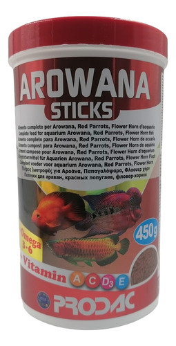 Prodac Alimento Arowana Sticks 450g Acuario Peces Pecera