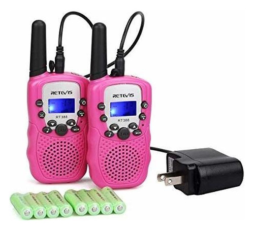 Walkie Talkies Para Niños Color Rosa 2 Piezas Recargable