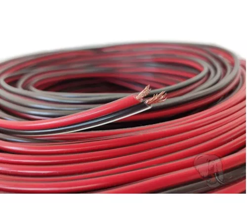 Cable Sonido Bafle Rojo Negro 2x2.5 Mm X 100 Mts / T