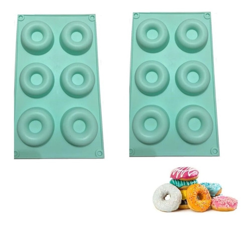 Pack X2 Moldes Silicona Moldes De Silicona Donuts Mini Dona