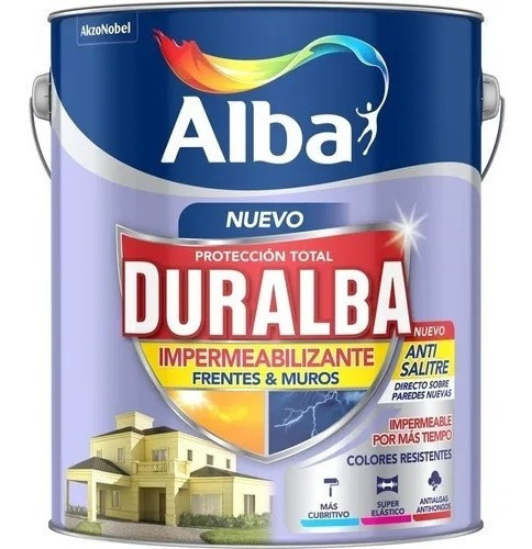 Duralba Frentes Y Muros Blanco Impermeabilizante X 10 Lts.