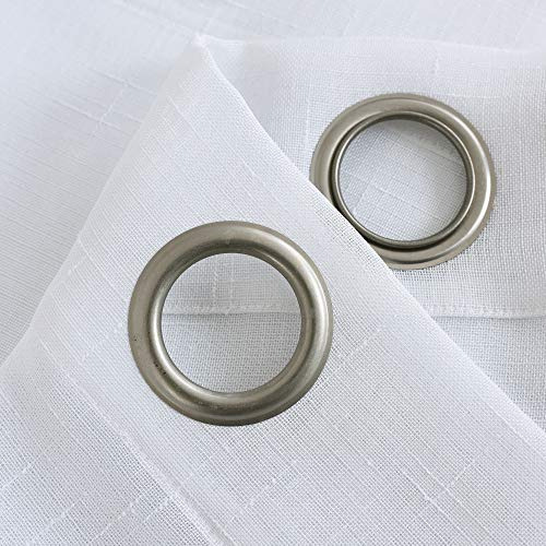 Conjunto De 2 Paneles De Cortina De Lino Blanco Transparente