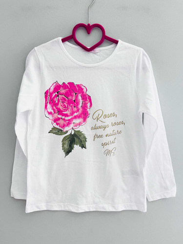 Remera De Algodón Blanca Con Estampa Niña Magdalena Espósito