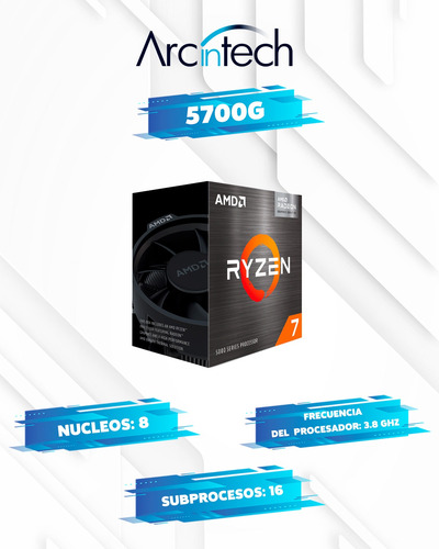 Pc Gamer Arcintech Ryzen 7 M.2 1tb 128gb Gabinete Rgb Wifi