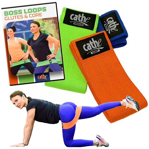 Boss Loops Booty Bands Set Of 3 & Glutes & Core Workout...