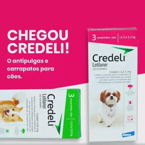 Credeli tab 225mg c/3comp 5,5a11kg - Elanco - Antipulga e