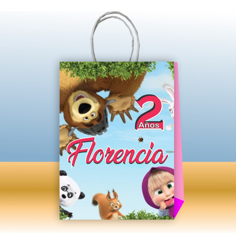 Bolsas Personalizadas  Masha Y El Oso #d3 Cumpleaños