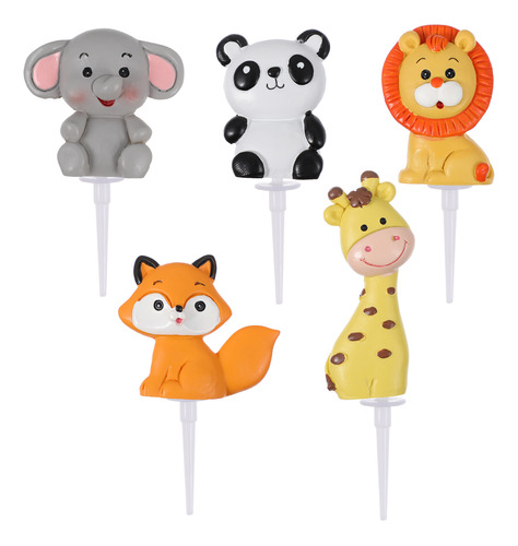 Adornos Para Tartas Toyvian Jungle Animals, 5 Piezas, Decora