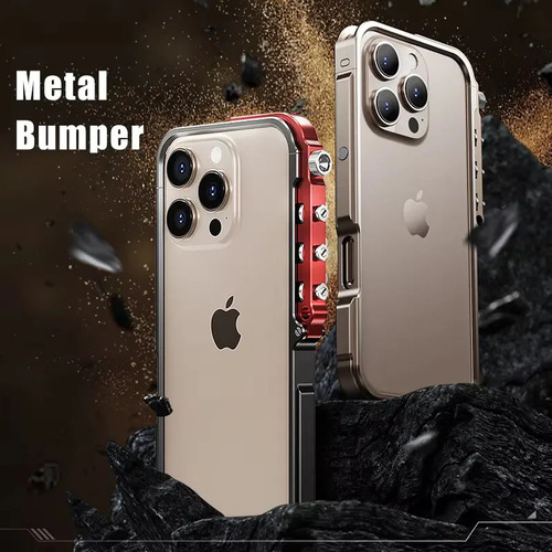 Funda Bumper Armor De Metal Y Aluminio For iPhone 14/15/16