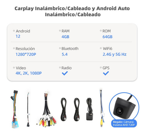 Estéreo 4+64g Carplay Para Suzuki Swift 2018-2024 4k Wifi6