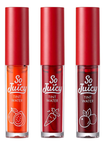 Tonymoly So Juicy Lip Tint Water Trio, (paquete De 3)