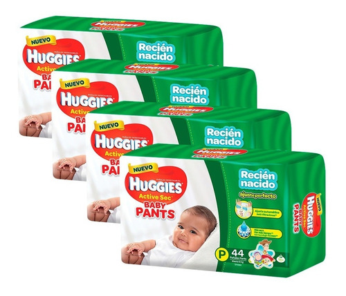 Imagen 1 de 7 de Pañales Huggies Active Sec Baby Pants Ultrapack P Pack X 4