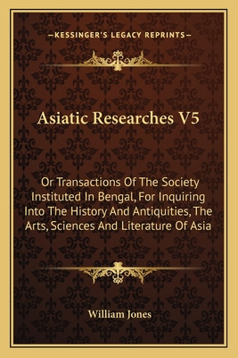 Libro Asiatic Researches V5: Or Transactions Of The Socie...