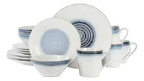 Comprar Vajilla Gibson Spiral De 16 Piezas Para 4 Personas Relieve Color Azul Claro