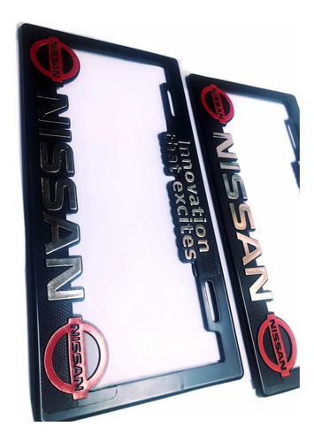 Imagen 2 de 3 de Par (2) Portaplaca Nissan Versa Tiida Kicks March Sentra Gtr