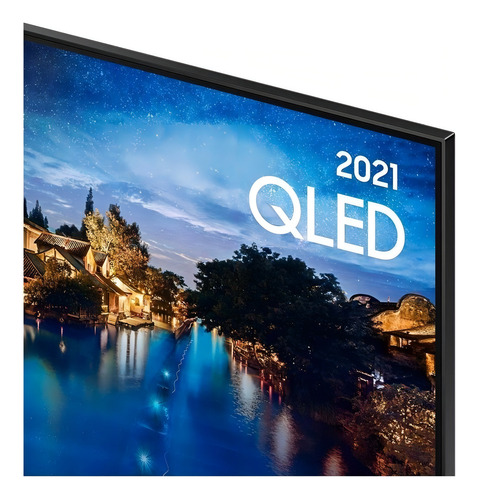 Smart TV de 55" Samsung QN55Q60AAG con pantalla QLED 4K color cinza titán