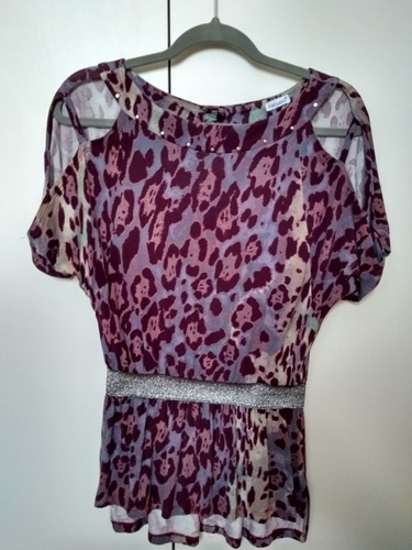 Blusa Feminina Juvenil Recorte Ombro Elástico Cintura Roupa