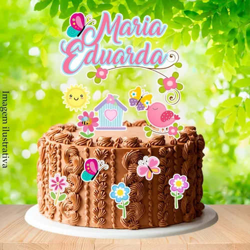 Bolo de Aniversário Jardim Encantado - Bolo de Chantilly 