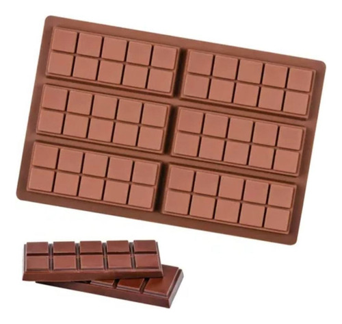 * Molde Silicon 6 Tablillas Barras Chocolate M2 Jabon Yeso
