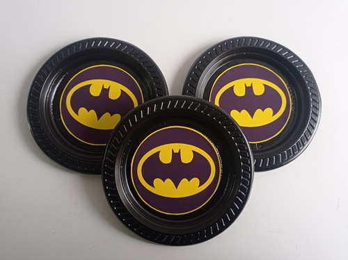 Platos Batman Personalizados Descartables Cumpleaños