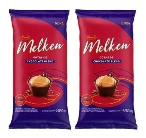 Kit C/2 Gotas De Chocolate Blend Melken 2,05kg - Harald